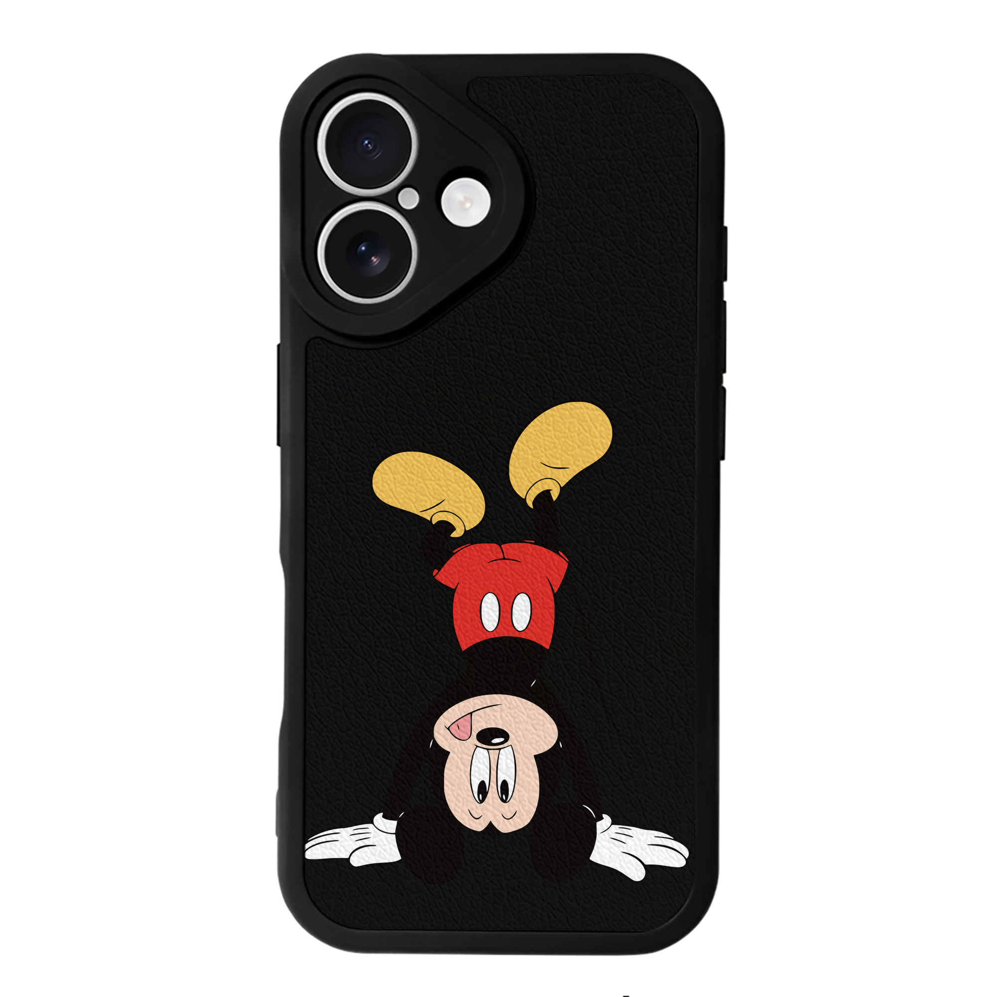 （画像用） ミッキーマウス Mickey Mouse 【iPhone 16シリーズ対応】シリコンスマホケース（レザー調） 材質：シリコン